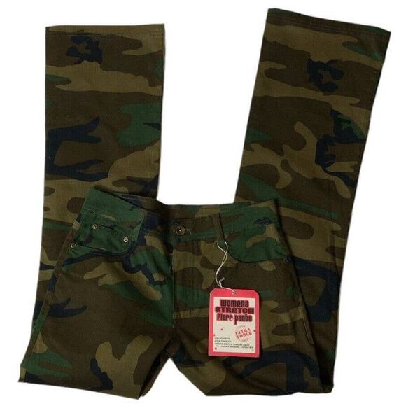 Rothco Womens Camouflage Stretch Flare Y2K Military Comfort Fit Pants Sz 7/8 NEW - Picture 6 of 9